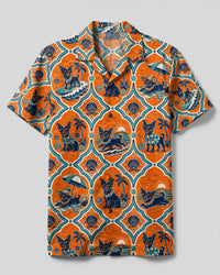 RETRO BEACH CHIHUAHUA DOG PATCHWORK CAMP SHIRT - TLTW2808262