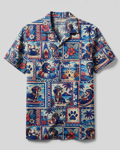 BEACH DAY DACHSHUND DOG CAMP SHIRT - TLTW0508264
