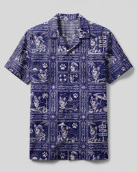 SEASIDE CORGI DOG MOSAIC CAMP SHIRT - TLTW1908261