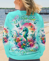 SALTWATER HEALS EVERYTHING SEAHORSE ALL OVER PRINT - TLNO0712234