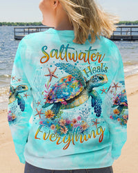 SALTWATER HEALS EVERYTHING SEA TURTLE ALL OVER PRINT - TLNO1711232