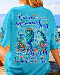 DANCE WITH THE WAVES MOVE WITH THE SEA SEAHORSE ALL OVER PRINT - TYQY2905242