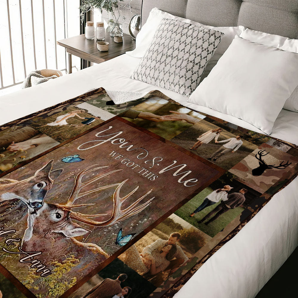 PERSONALIZED YOU AND ME WE GOT THIS COUPLE DEER FLEECE BLANKET - YHLT2001251