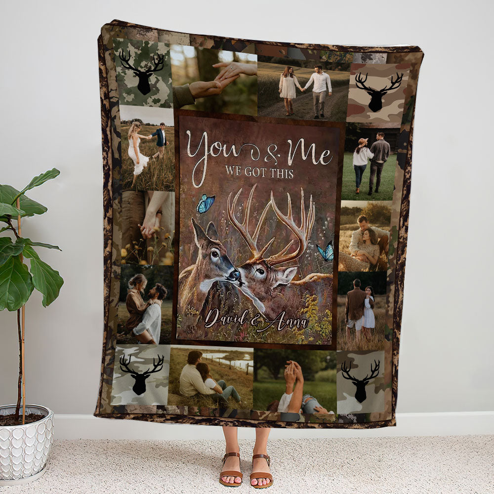 PERSONALIZED YOU AND ME WE GOT THIS COUPLE DEER FLEECE BLANKET - YHLT2001251