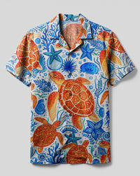 WHIMSICAL SEA TURTLE UNDERWATER CAMP SHIRT   - TLNT1806262