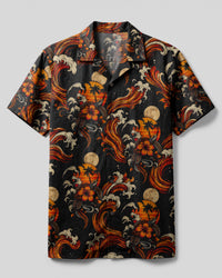 SEA TURTLE SUNSET CAMP SHIRT  - TLTW2906269
