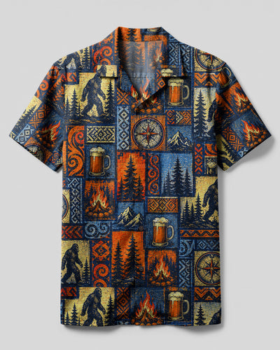 BIGFOOT WILDERNESS COMPASS VINTAGE  PATCHWORK CAMP SHIRT  - TLNT1507261
