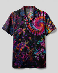 NEON OCEAN WONDERLAND TURTLE CAMP SHIRT - TLTW1806261