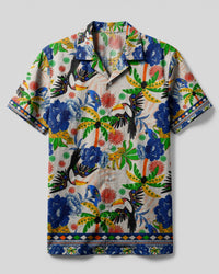 COCONUT TREES VARIOUS ANIMALS CAMP SHIRT  - TLNT2401255
