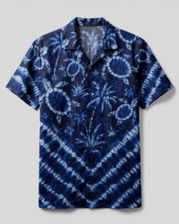 TROPICAL TURTLE V PATTERN CAMP SHIRT  - TLTW3006261