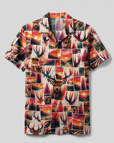 SUNSET BUCK PATCHWORK CAMP SHIRT - TYPQ1008263