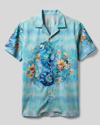 SMELL THE SEA FEEL THE BREEZE SEAHORSE CAMP SHIRT - YHHG2407235