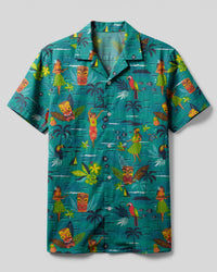 TROPICAL DANCER TIKI ON BEACH CAMP SHIRT  - TLNO2703252