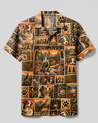 OUTDOOR AUSTRALIAN SHEPHERD DOG PATCHWORK CAMP SHIRT - TYPQ1809267