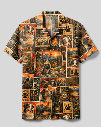 OUTDOOR AUSTRALIAN SHEPHERD DOG PATCHWORK CAMP SHIRT - TYPQ1809267