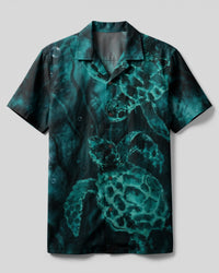 MYSTIC TEAL UNDERWATER SEA TURTLES  CAMP SHIRT - RITD1706261
