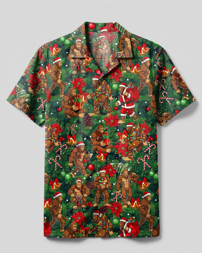 CHRISTMAS SANTA BIGFOOT PATCHWORK CAMP SHIRT - TYPQ0510268