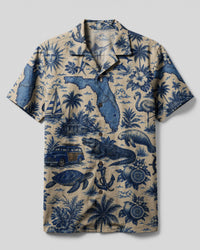 TROPICAL FLORIDA PATTERN CAMP SHIRT - TLTW2506262