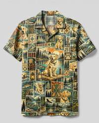 LAKE LABRADOR DOG PATCHWORK CAMP SHIRT - TYPQ18092611