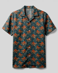 ORANGE OCTOPUS CAMP SHIRT  - TLTW3103253