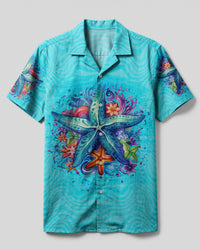 SMELL THE SEA FEEL THE BREEZE STARFISH CAMP SHIRT - YHLN1007234