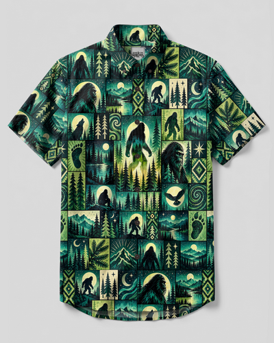 BIGFOOT WILDERNESS PATCHWORK BUTTON-DOWN COLLAR SHIRT - TYPQ0810262