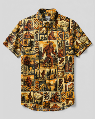 BIGFOOT ADVENTURE PATCHWORK BUTTON-DOWN COLLAR SHIRT - TYPQ0910263