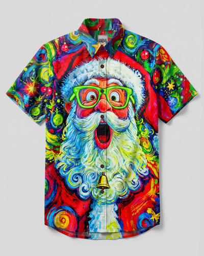 FUNNY SANTA CHRISTMAS BUTTON-DOWN COLLAR SHIRT - TYPQ2310263