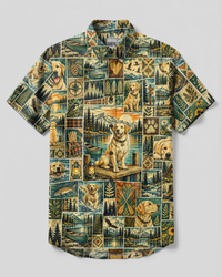 LAKE LABRADOR DOG PATCHWORK BUTTON-DOWN COLLAR SHIRT - TYPQ1809269