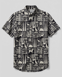 MONOCHROME CAMPING DOG LIFE BUTTON-DOWN COLLAR SHIRT - TYPQ2208267