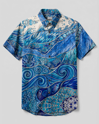 OCEAN WHISPERS BUTTON-DOWN COLLAR SHIRT - TYPQ0508261