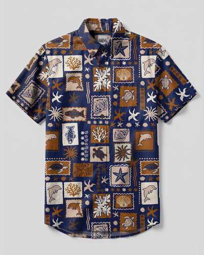 OCEAN WILDLIFE BUTTON-DOWN COLLAR SHIRT - TYPQ2907263