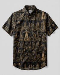 BIGFOOT ALIEN UFO  BUTTON-DOWN COLLAR SHIRT  - TLTW2407261