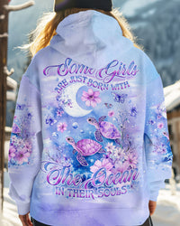 SOME GIRLS ARE JUST BORN TURLTE WATERCOLOR ALL OVER PRINT - TLNO1810243