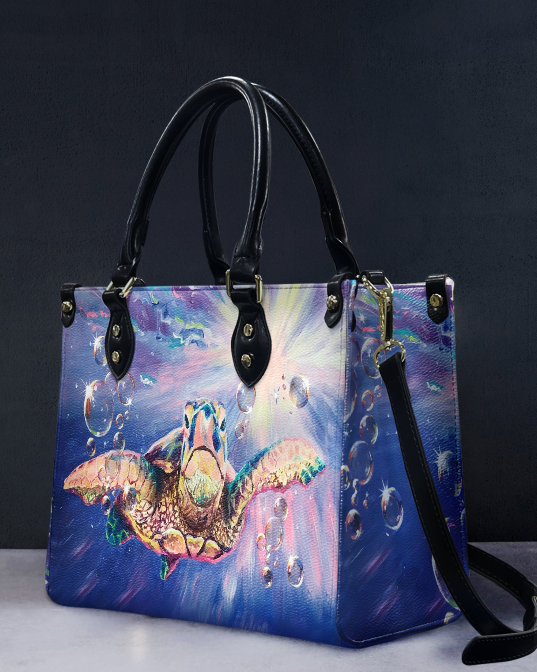 PAINTING TURTLE LEATHER HANDBAG - YHHG2509244