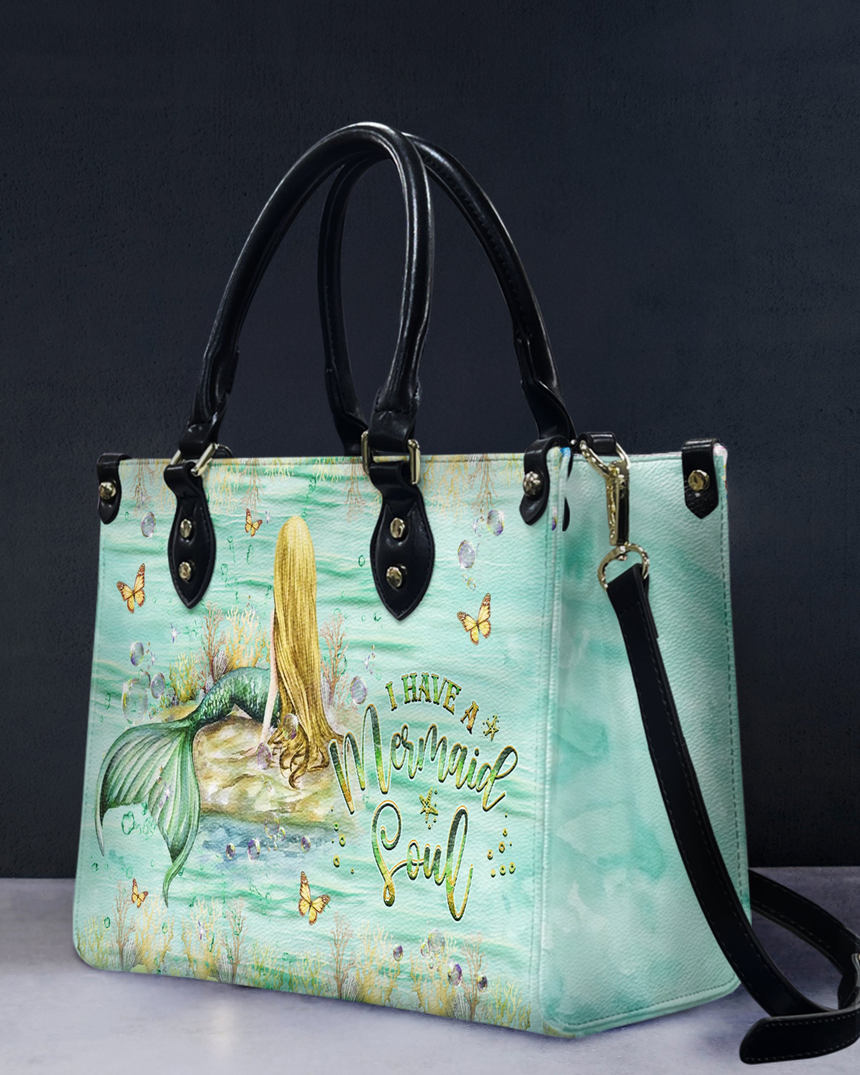 I HAVE A MERMAID SOUL LEATHER HANDBAG - YHHG3009244