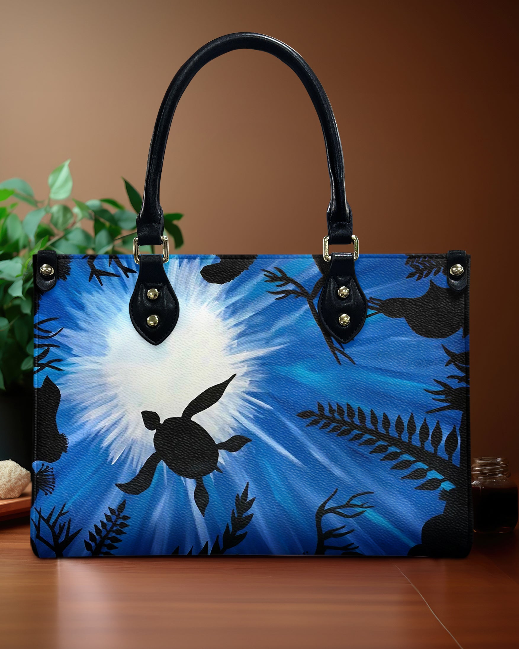 TURLTE IN OCEAN LEATHER HANDBAG - YHHG1311244