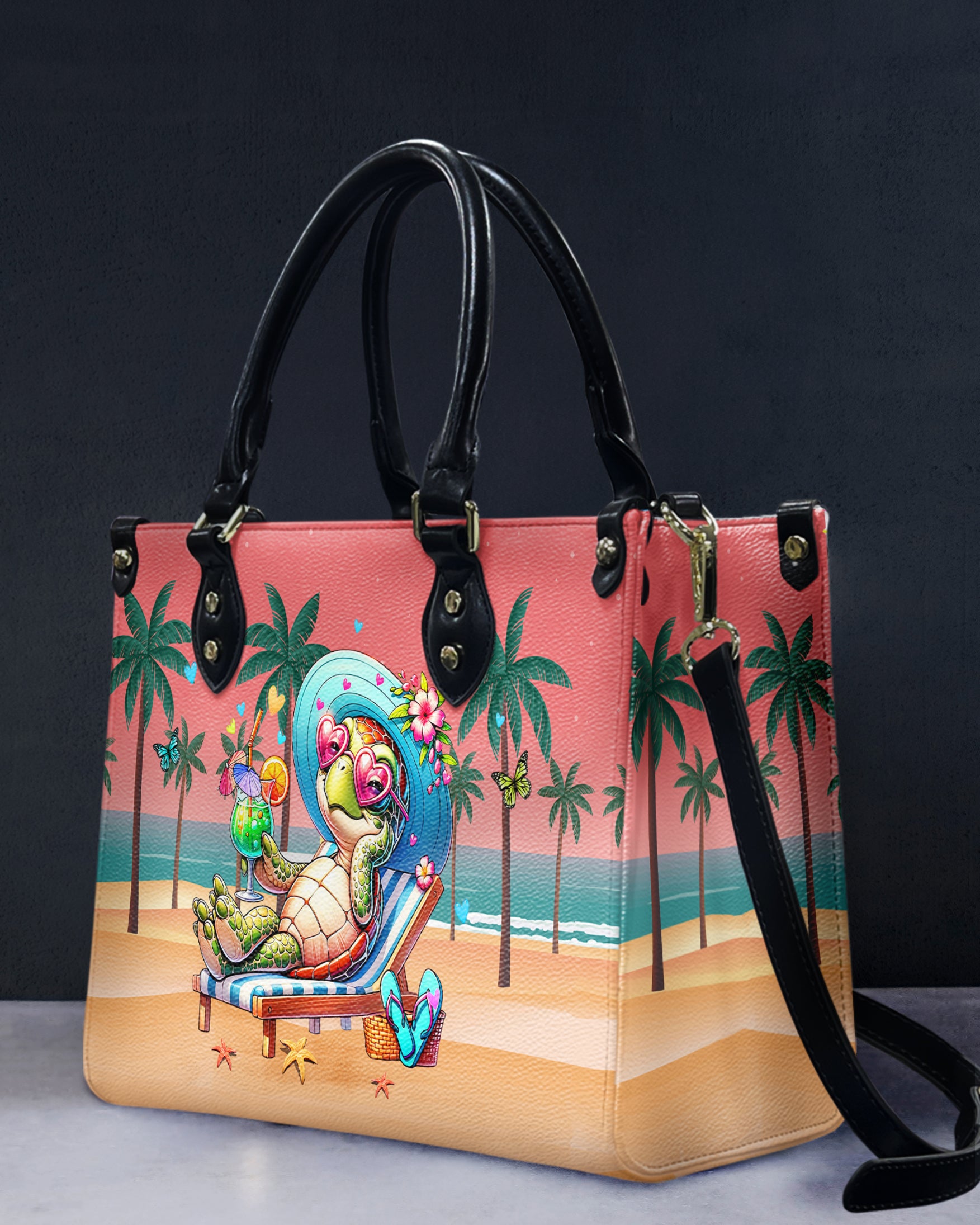 BEACH TURTLE LEATHER HANDBAG - YHHG2208244