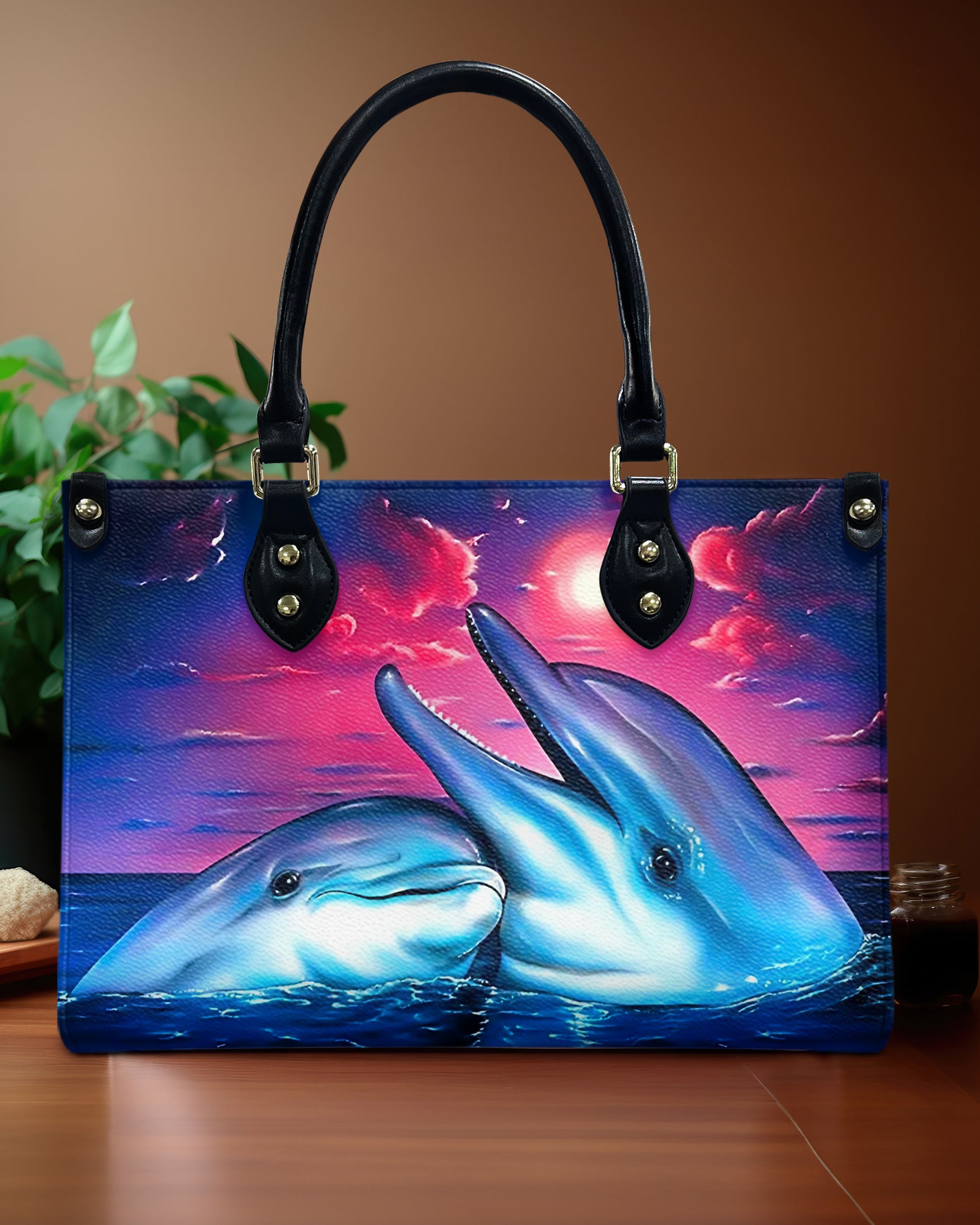 DOLPHIN LOVE BEACH LEATHER HANDBAG - YHHG0609241