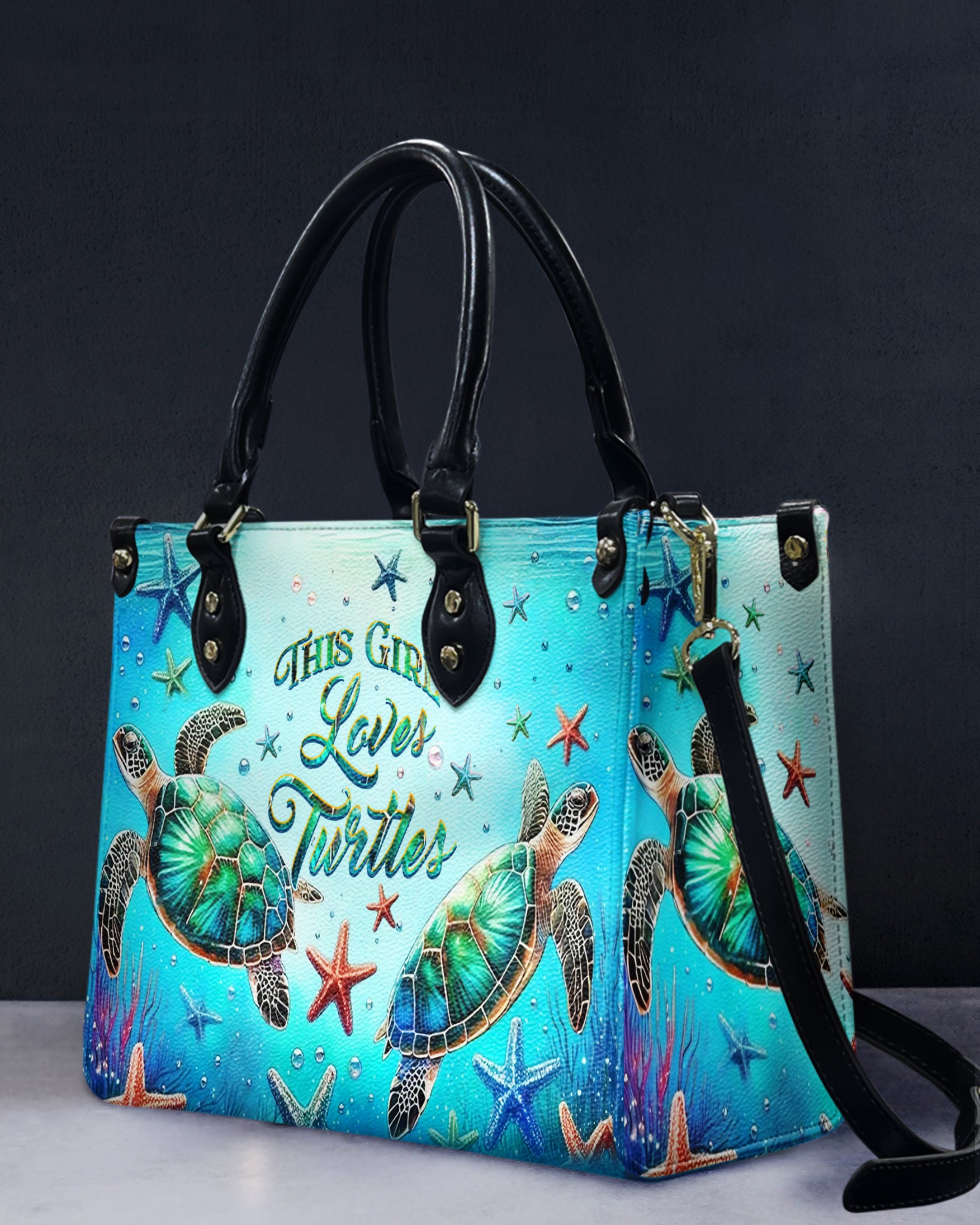 THIS GIRL LOVES TURTLES LEATHER HANDBAG - YHHG0506244