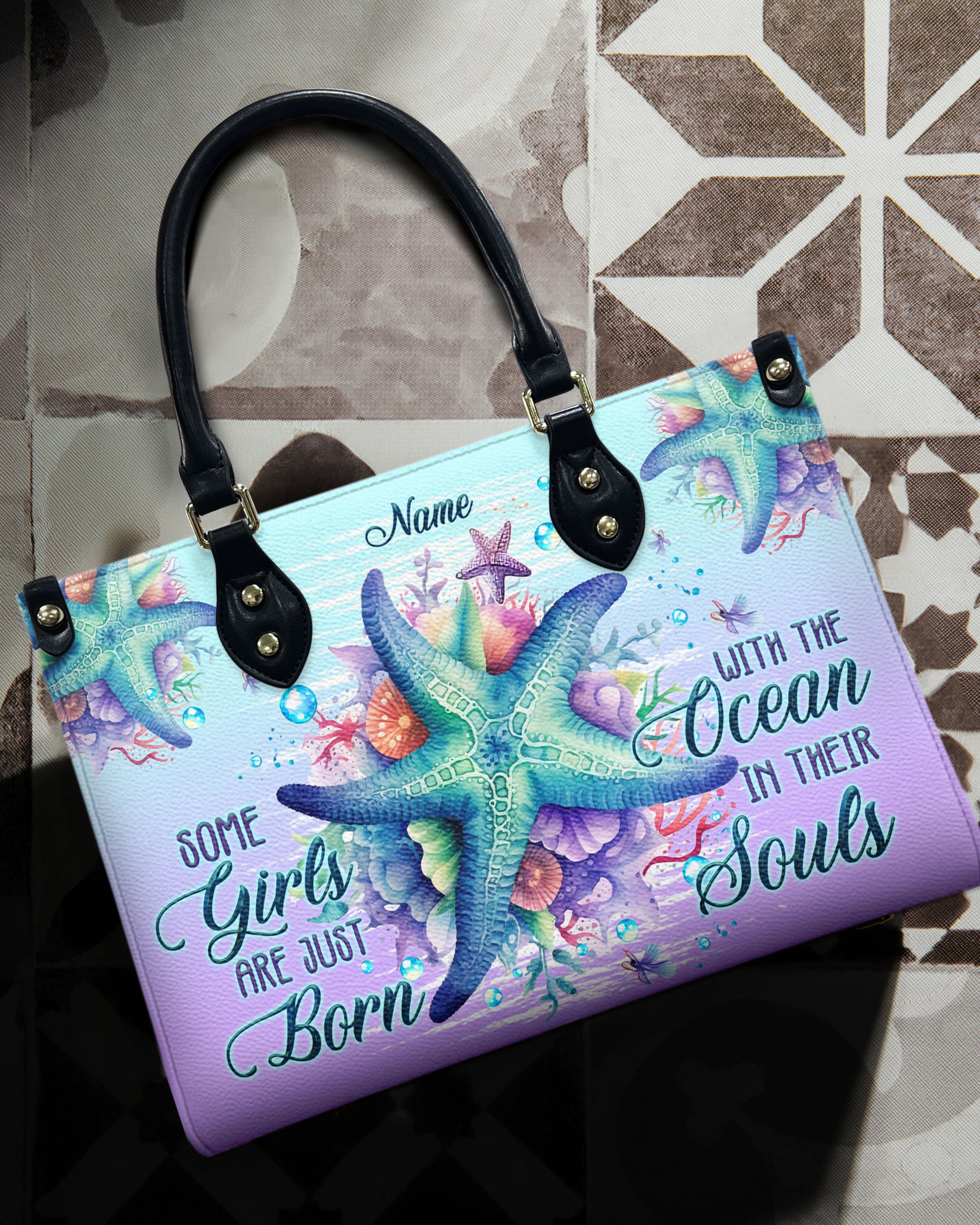 SOME GIRLS ARE JUST BORN STARFISH LEATHER HANDBAG - TLTW2703241