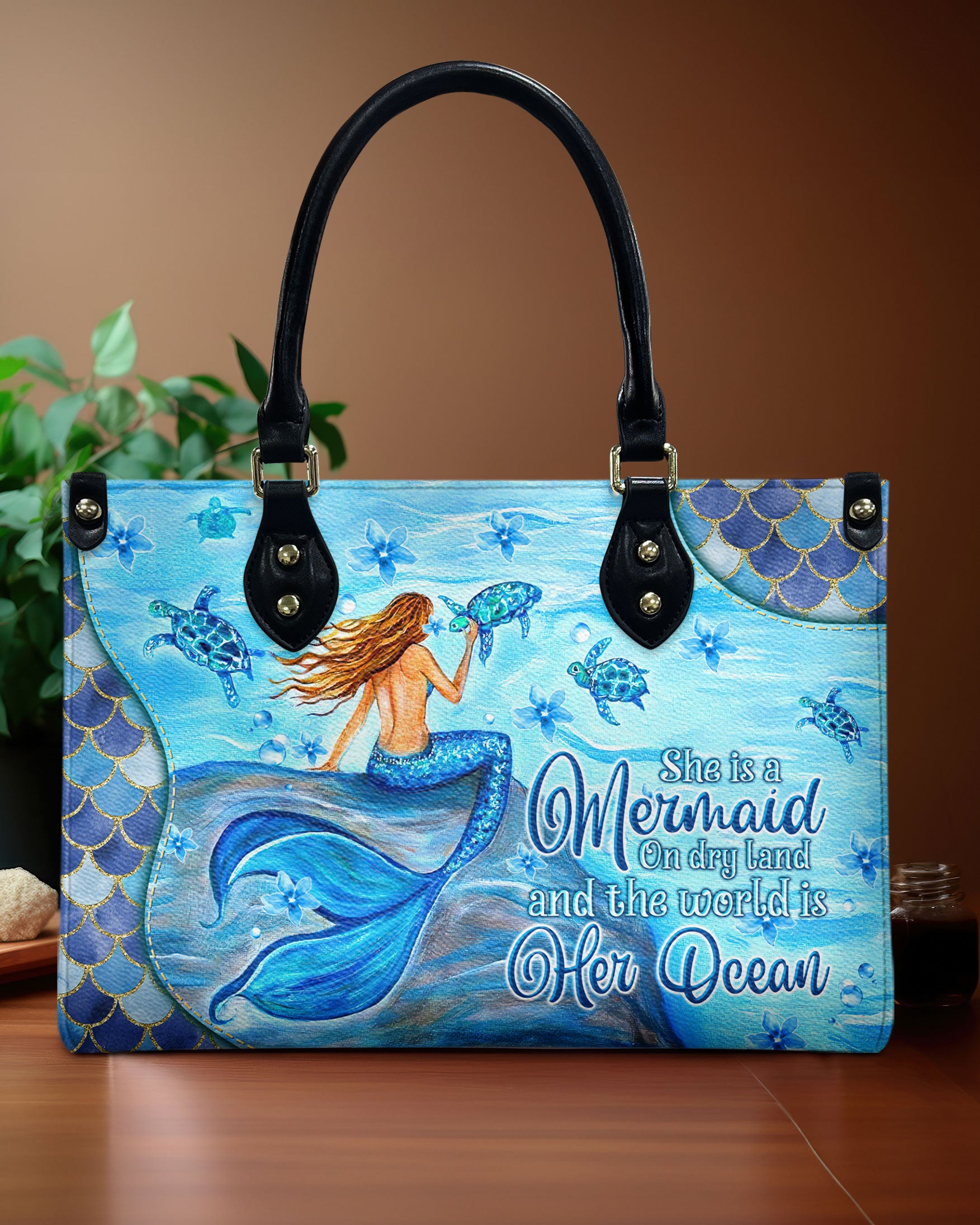 SHE IS A MERMAID LEATHER HANDBAG - TLTW2903244