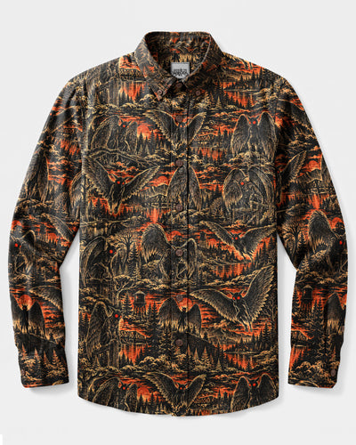 MOTHMAN APPALACHIAN PATTERN LONG SLEEVE BUTTON-DOWN SHIRT - TLNT2209267