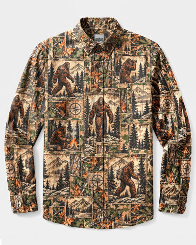 BIGFOOT WILDERNESS CAMO PATCHWORK LONG SLEEVE BUTTON-DOWN SHIRT - YHHG0110262