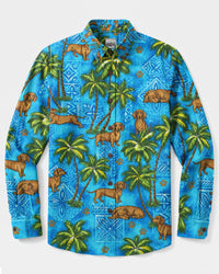 DACHSHUND ISLAND LIFE DOG LONG SLEEVE BUTTON-DOWN SHIRT - TYLN2408267