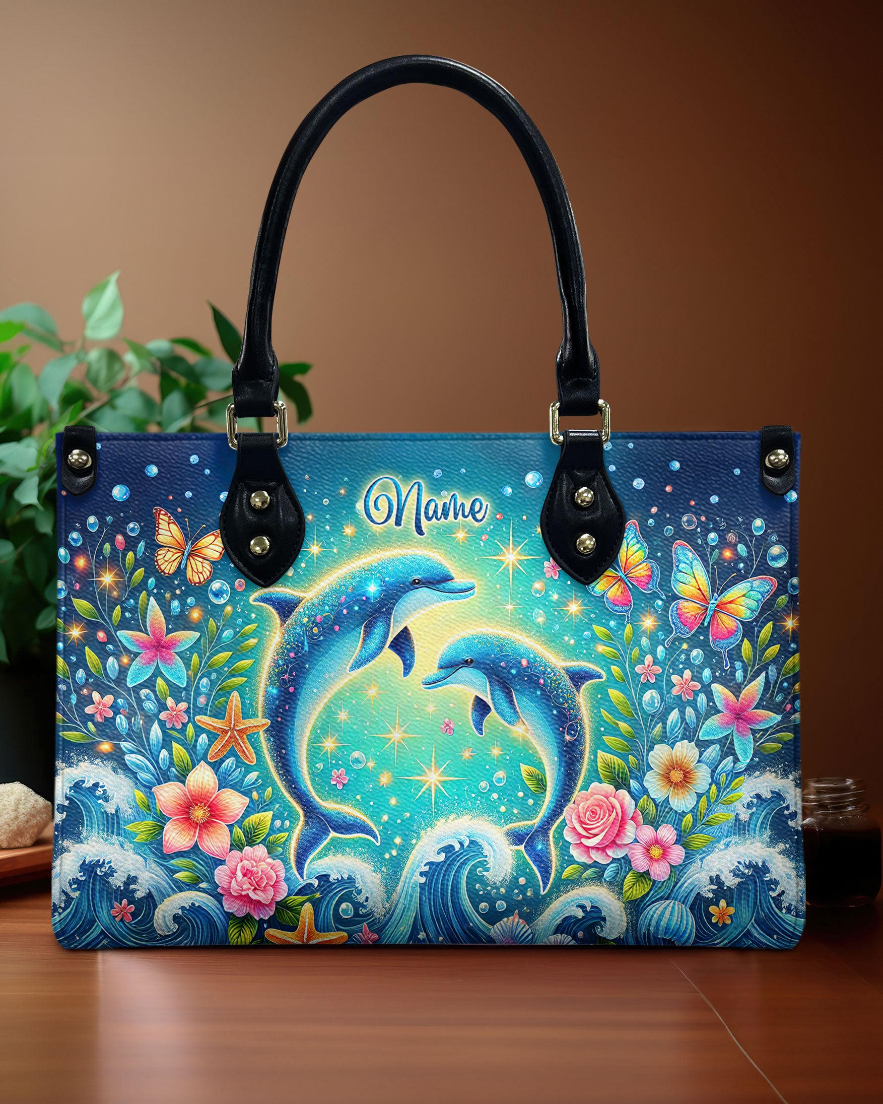 DOLPHIN MOON LEATHER HANDBAG - TLTW2706243