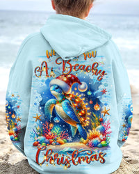 WE WISH YOU A BEACHY CHRISTMAS TURTLE ALL OVER PRINT - TLTR0211231