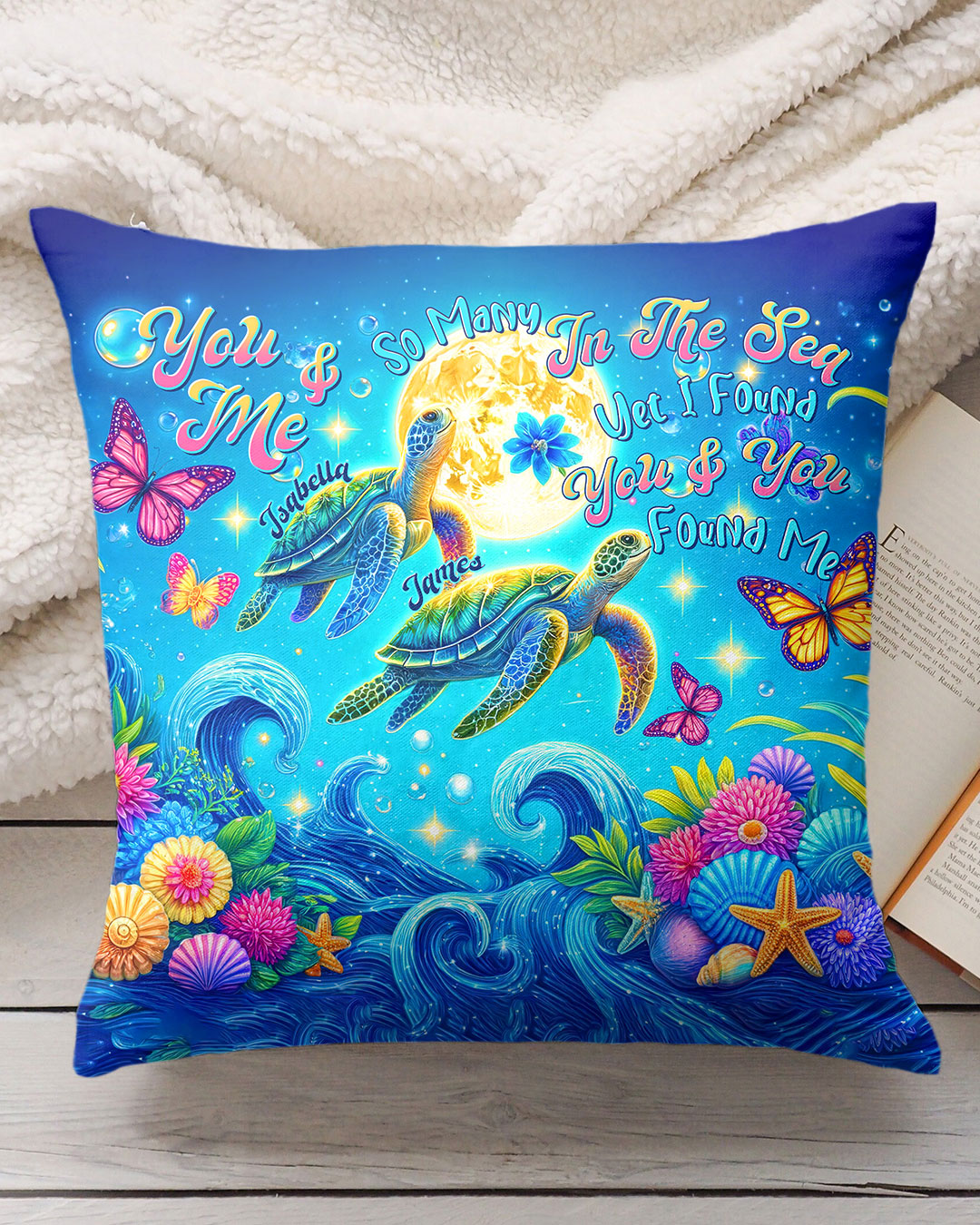 PERSONALIZED YOU AND ME SO MANY IN THE SEA TURTLE PILLOW  - TLTR0602252