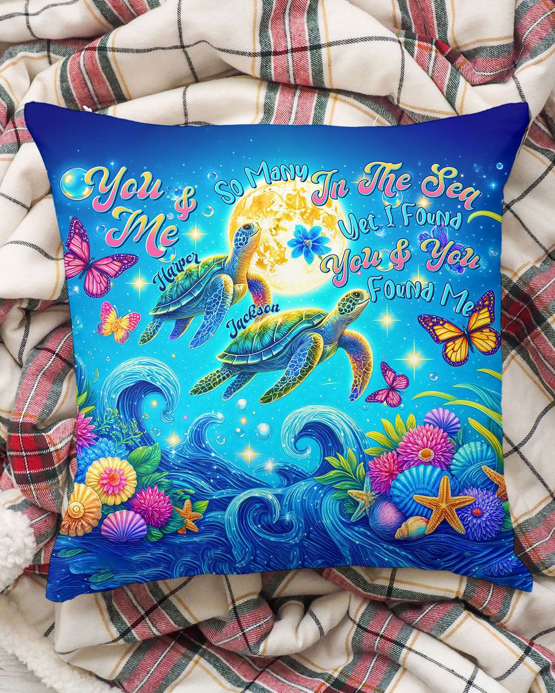 PERSONALIZED YOU AND ME SO MANY IN THE SEA TURTLE PILLOW  - TLTR0602252