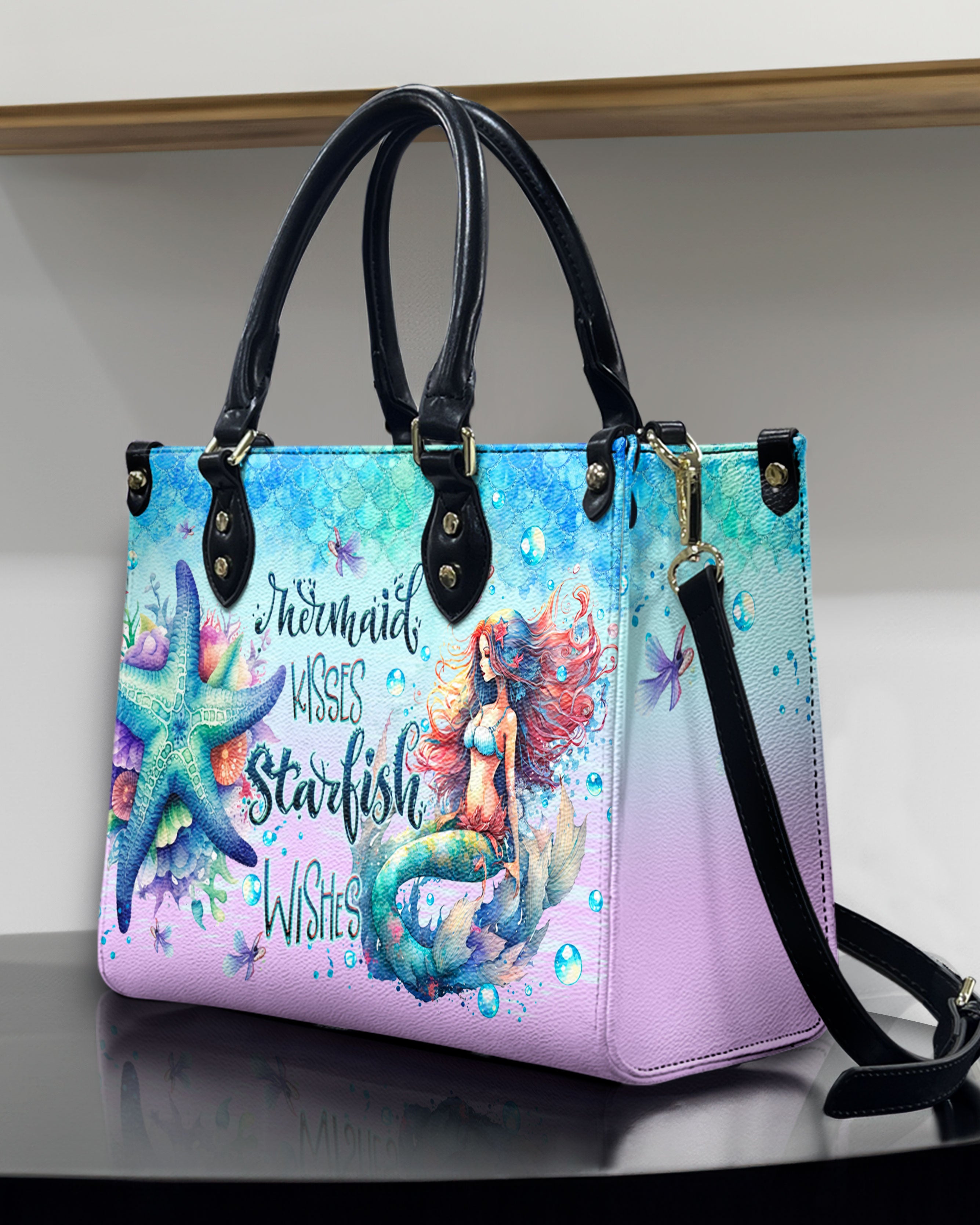 MERMAID KISSES STARFISH WISHES LEATHER HANDBAG - TLTW0306243